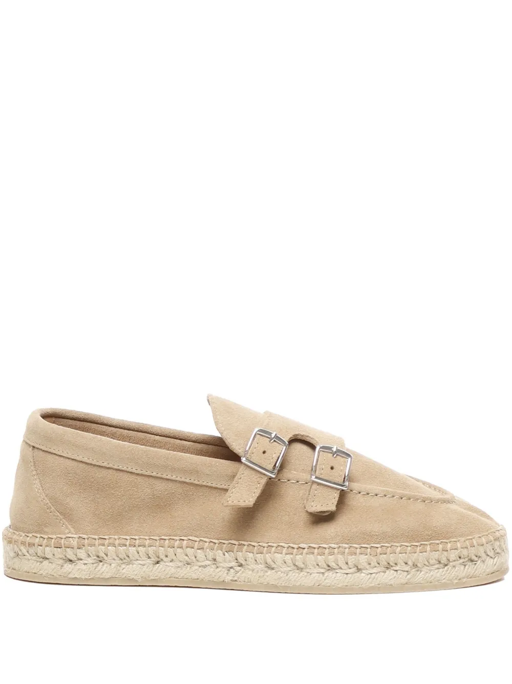 Eleventy buckle-strap suede espadrilles Neutrals