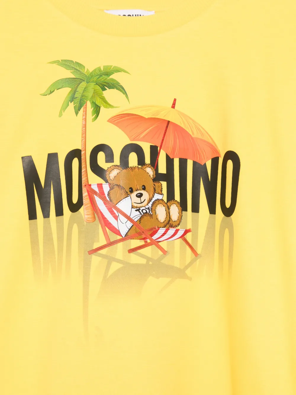 Moschino Kids Jurk met teddybeerprint Geel