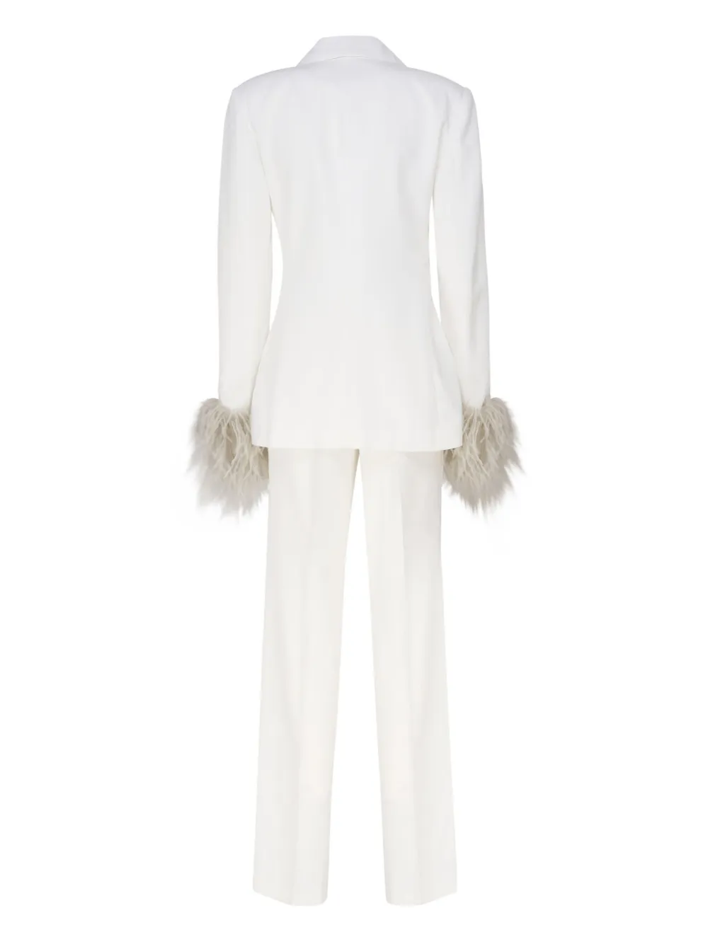 THE ARCHIVIA feather-embellished suit - Wit