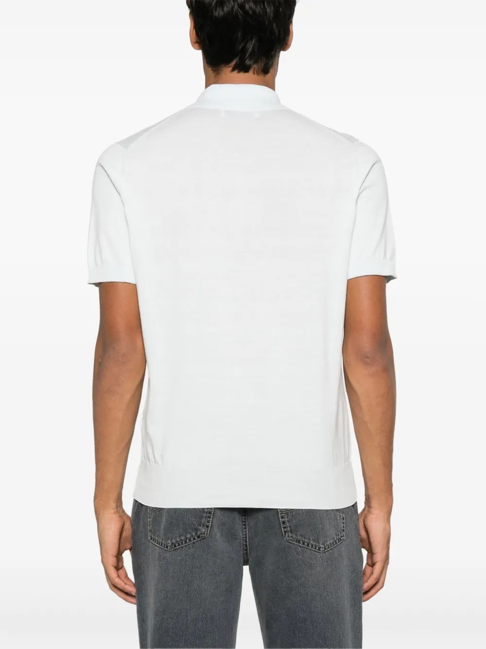 Brunello Cucinelli Fijngebreid poloshirt Blauw