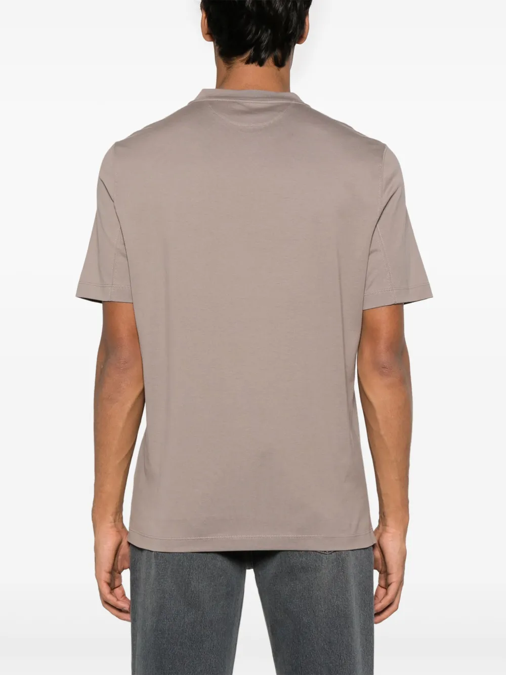 Brunello Cucinelli T-shirt met logoprint Bruin