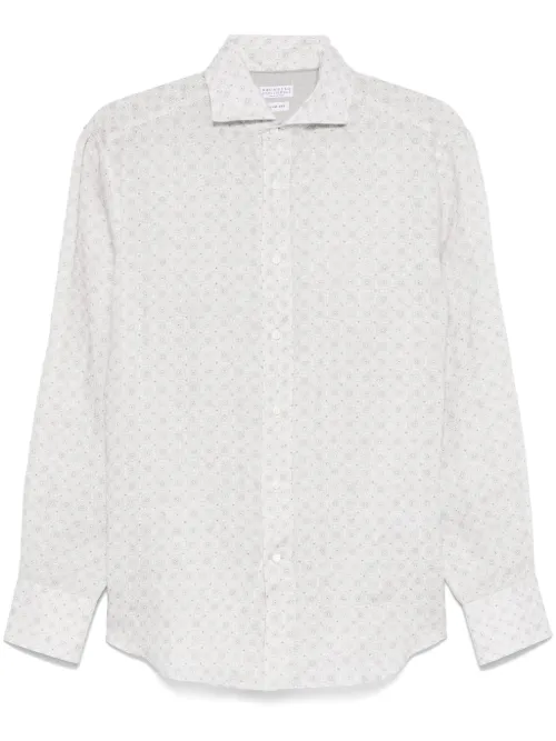 Chemise à motif géométrique - Brunello Cucinelli - Modalova