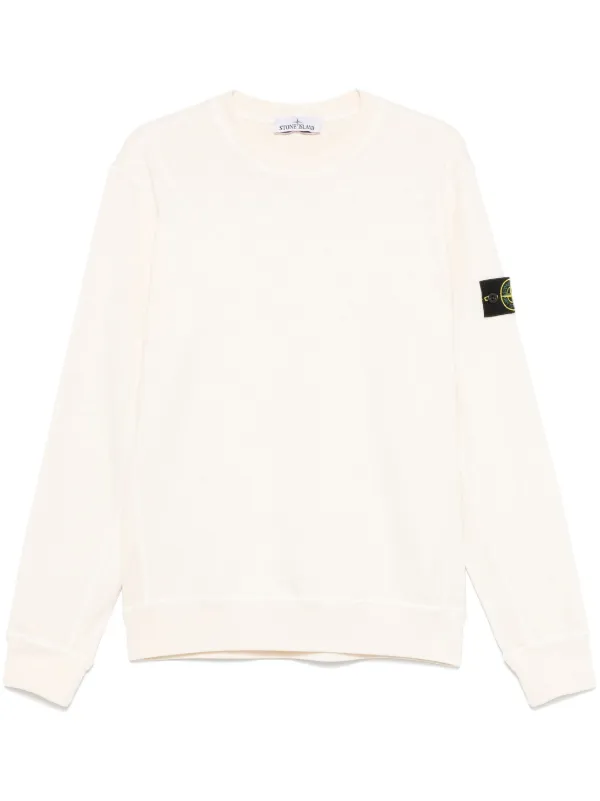 21ss Stone  ホワイト スウェット Stone Island コンパスバッジ スウェットシャツ | ホワイト