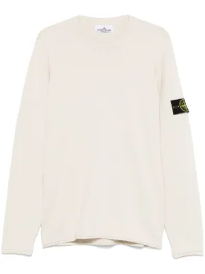 Stone Island logo-patch Sweatshirt | White | FARFETCH