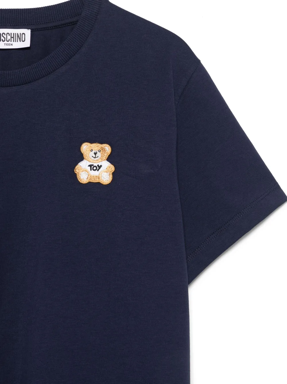 Moschino Kids T-shirt met Leo Teddy-patch Blauw
