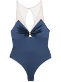 Elisabetta Franchi tulle-straps bodysuit - Blue