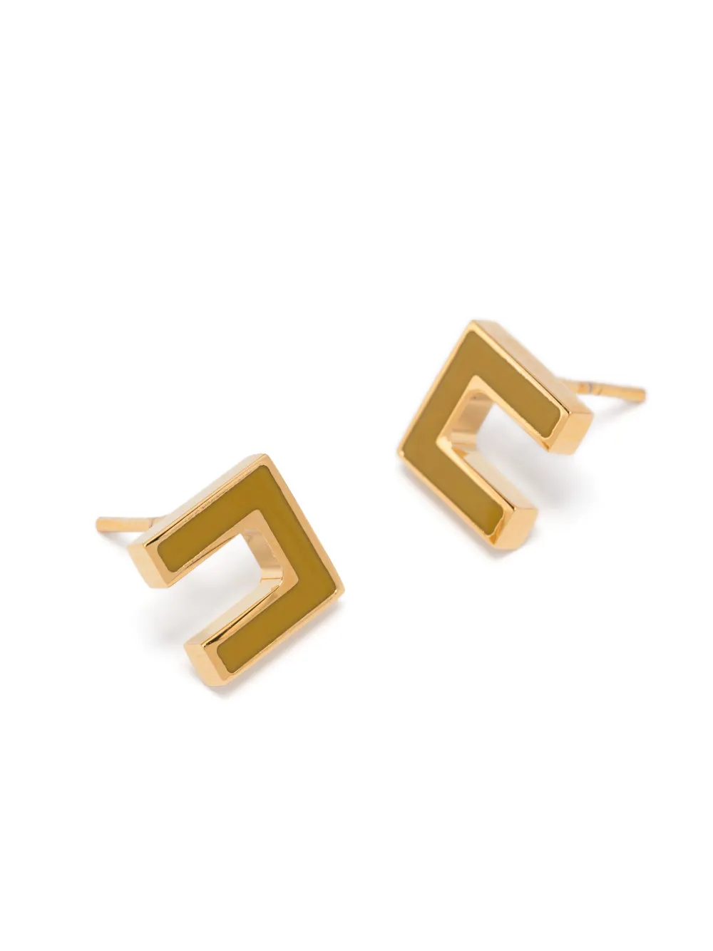 Elisabetta Franchi Micro enamelled earrings - Geel