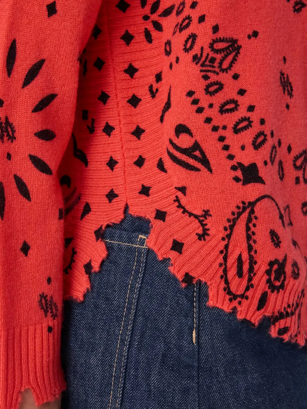 Kujten Mela Bandana Sweater In Red