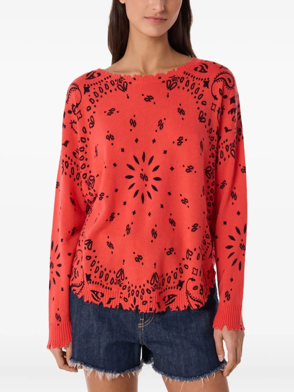 Kujten Mela Bandana Sweater In Red
