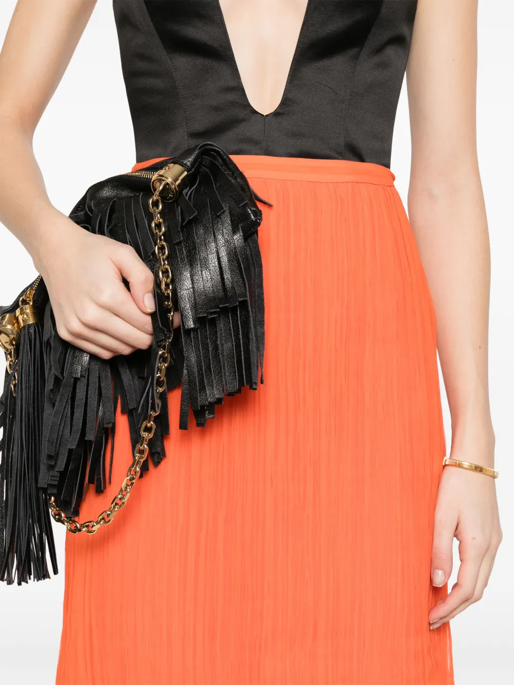 Alberta Ferretti Zijden midi-rok Oranje