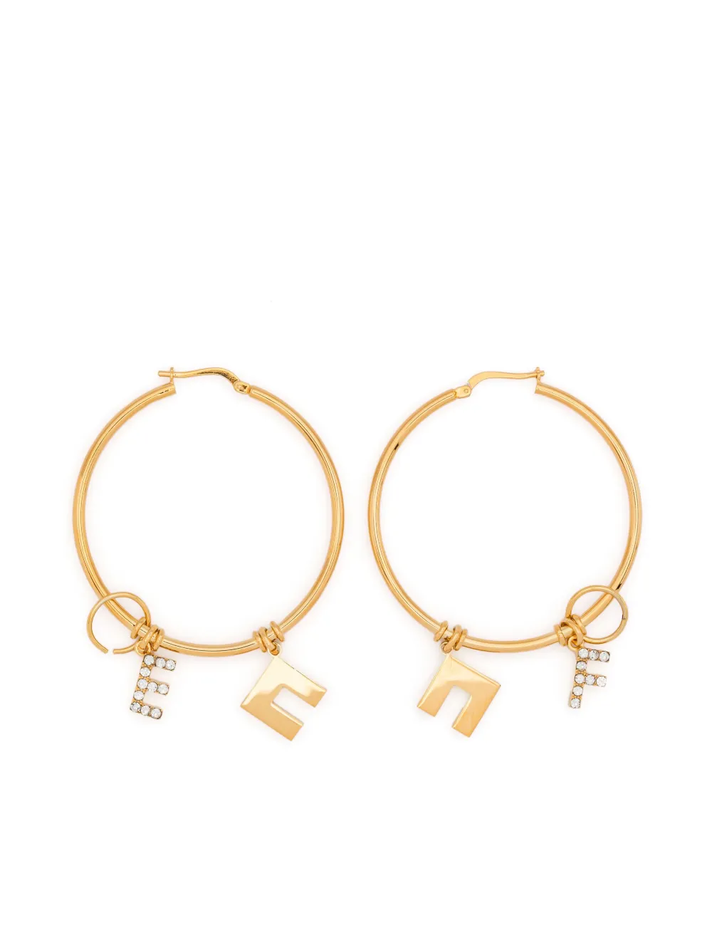 charm-detail hoop earrings