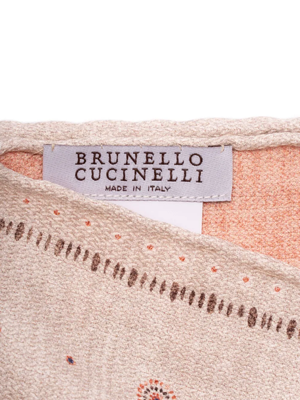 Brunello Cucinelli Sjaal met grafische print - Beige