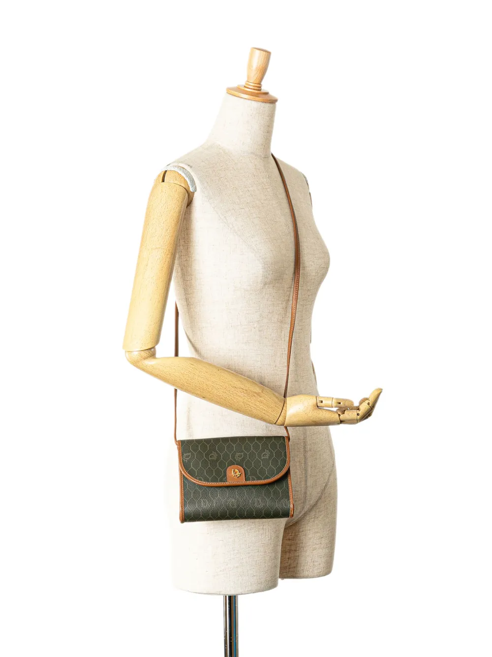 Christian Dior Pre-Owned 1900s Honeycomb gecoate canvas crossbodytas - Zwart