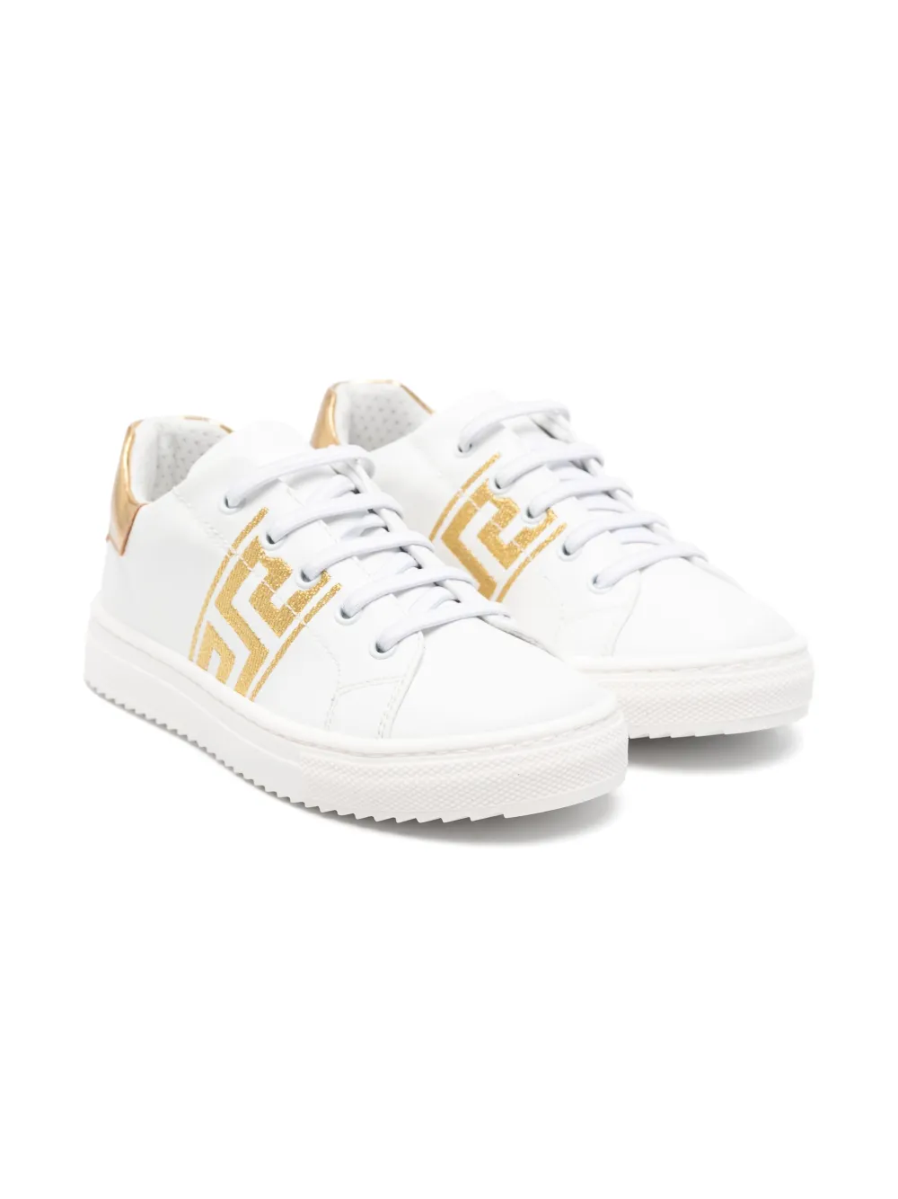 Versace Kids Greca-embroidered sneakers White