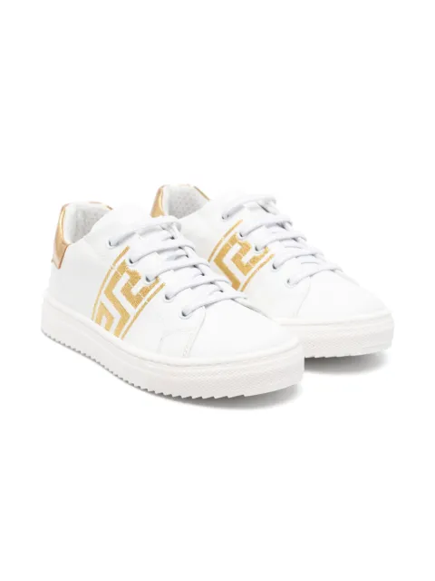 Versace Kids tenis con bordado Greca