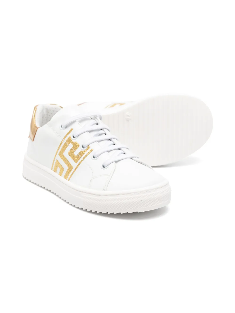 Versace Kids Greca-embroidered sneakers White