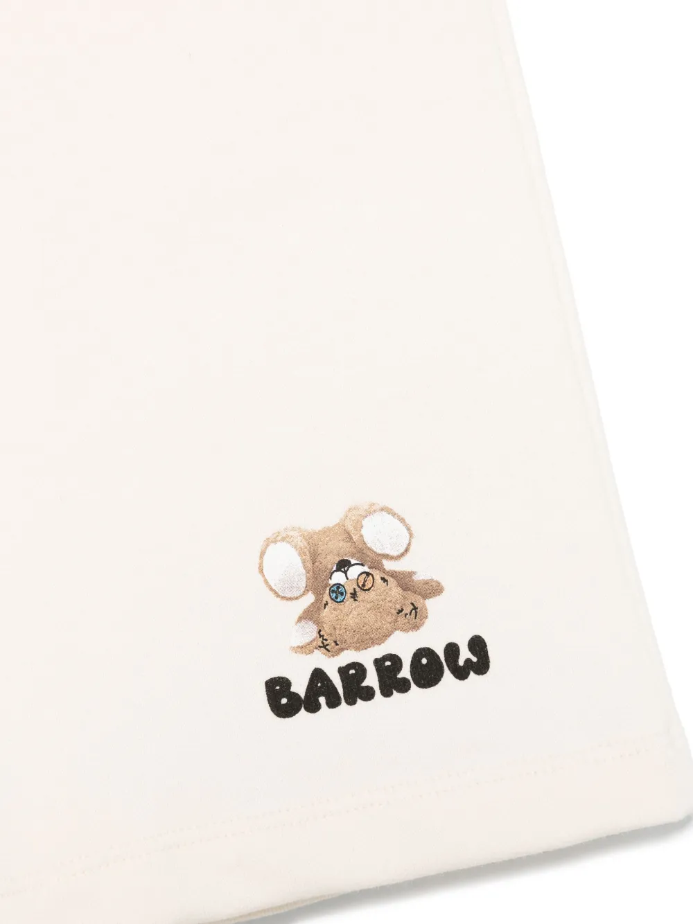 Shop Barrow Logo-print Shorts In Neutrals
