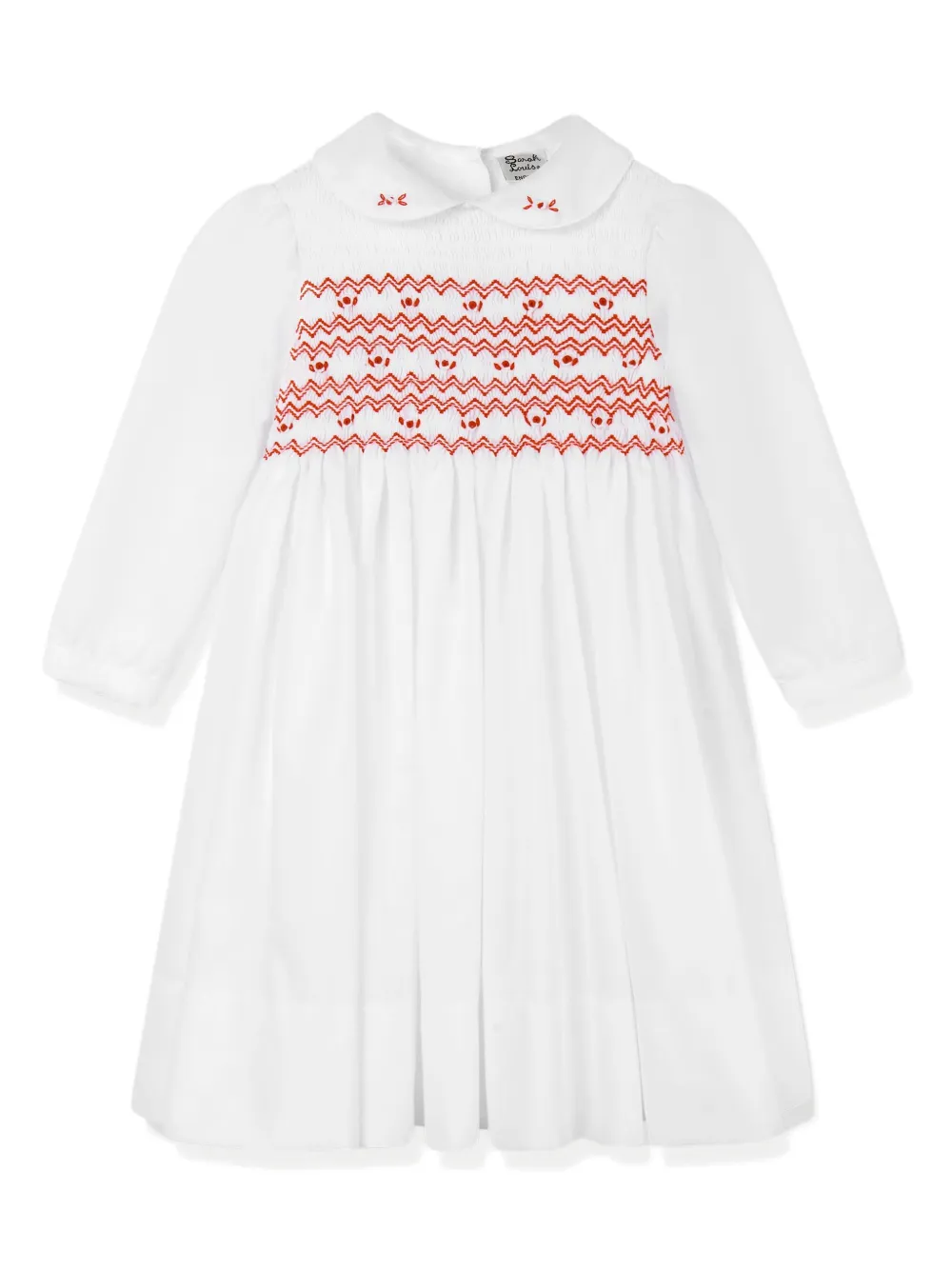 Sarah Louise smocked-panel dress - White