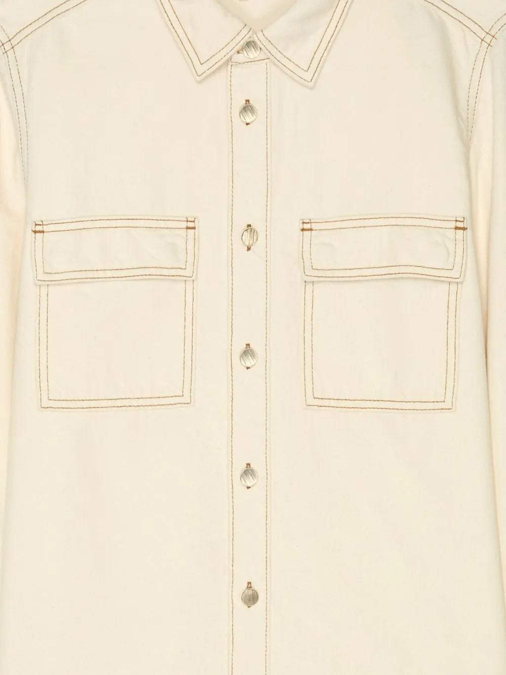FRAME contrast-stitching shirt - Beige
