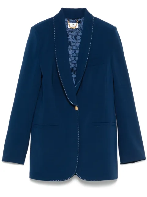 Elisabetta Franchi contrasting-topstitching crepe blazer