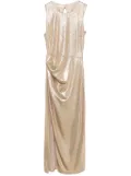 Patrizia Pepe metallic-effect midi dress - Gold