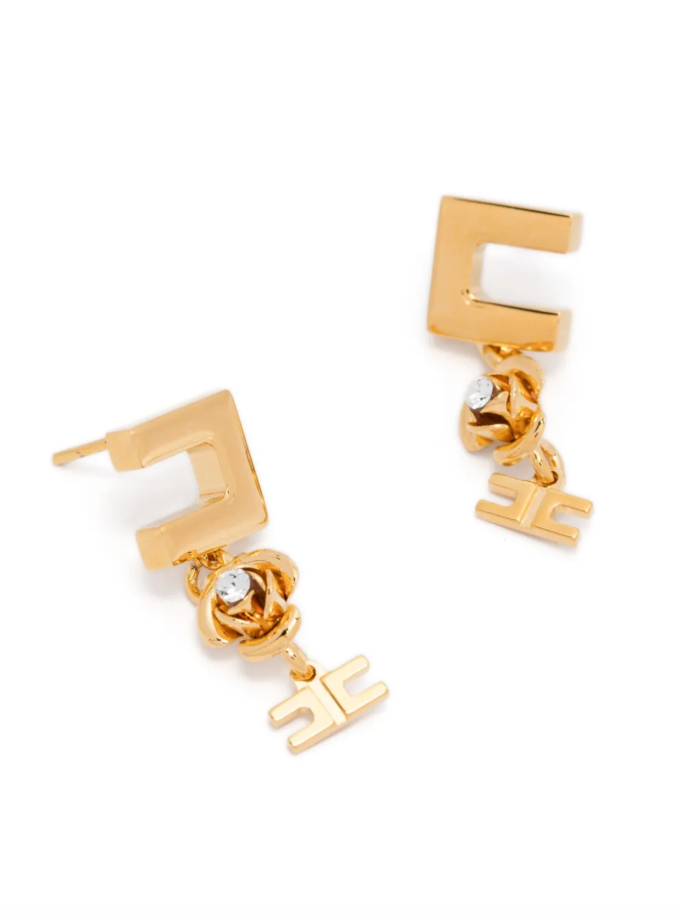 Elisabetta Franchi Micro rose-charm earrings - Goud