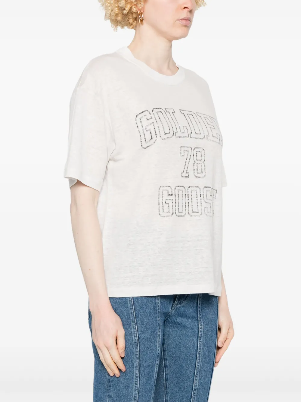 Golden Goose T-shirt met logoprint Wit