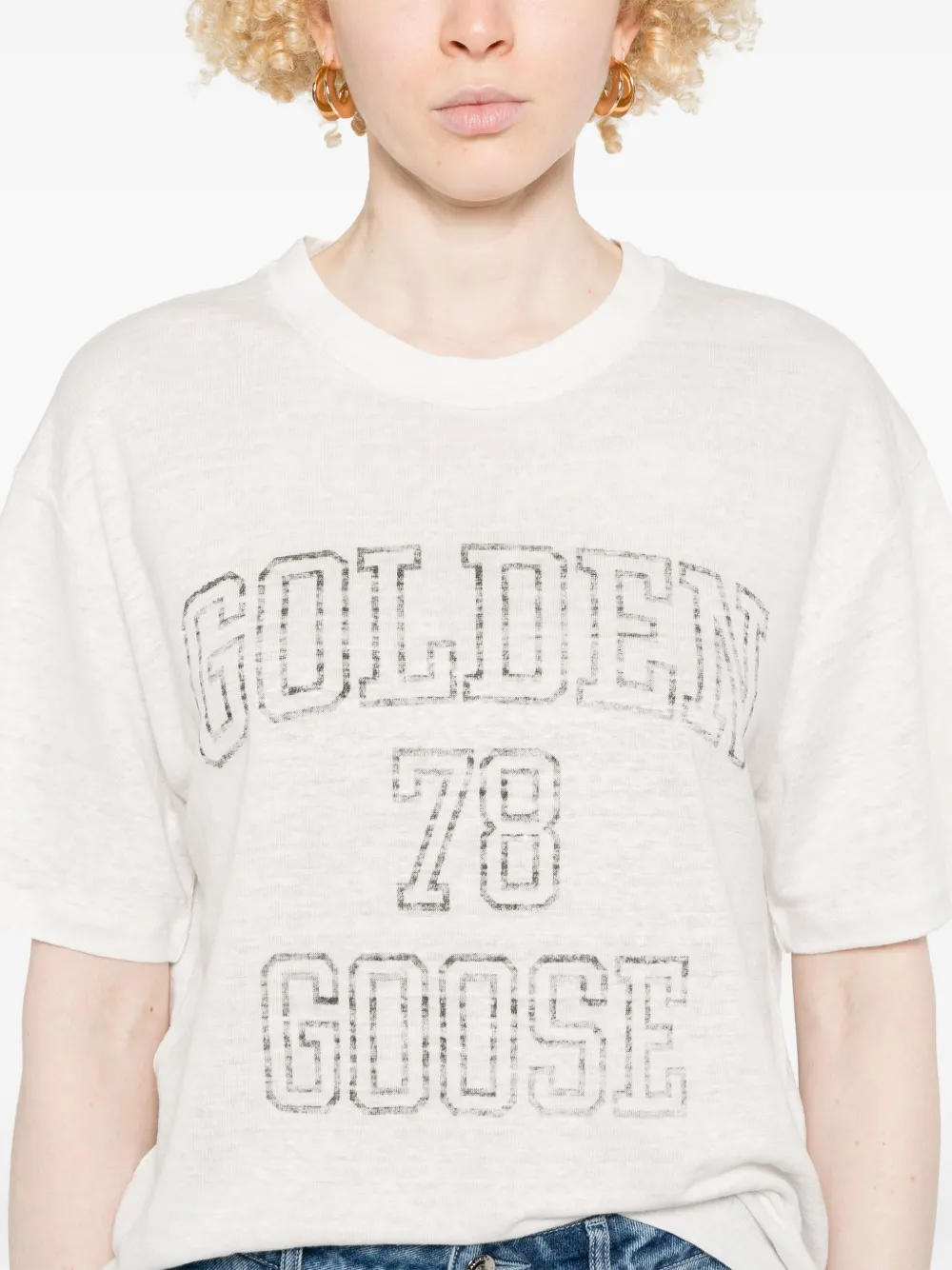 Golden Goose T-shirt met logoprint Wit