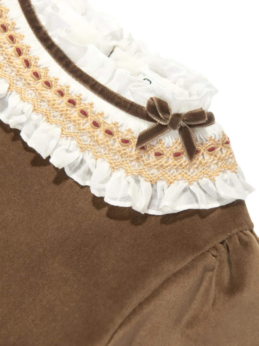 Sarah Louise Fluwelen jurk Bruin