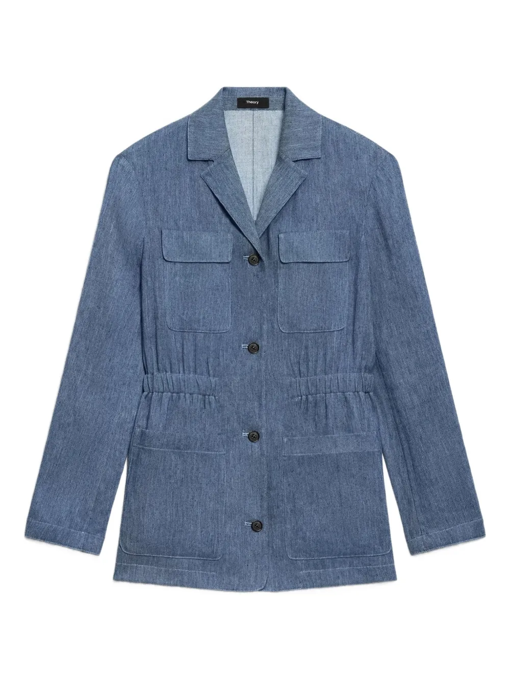 Theory Linnen jack met trekkoord Blauw