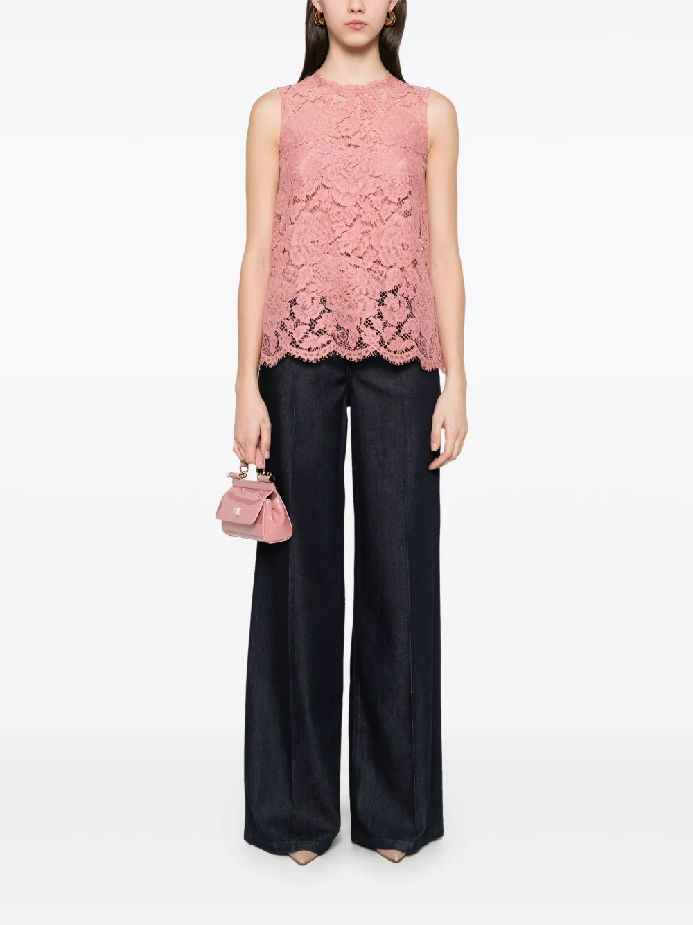 Dolce & Gabbana Blouse met kant - Roze