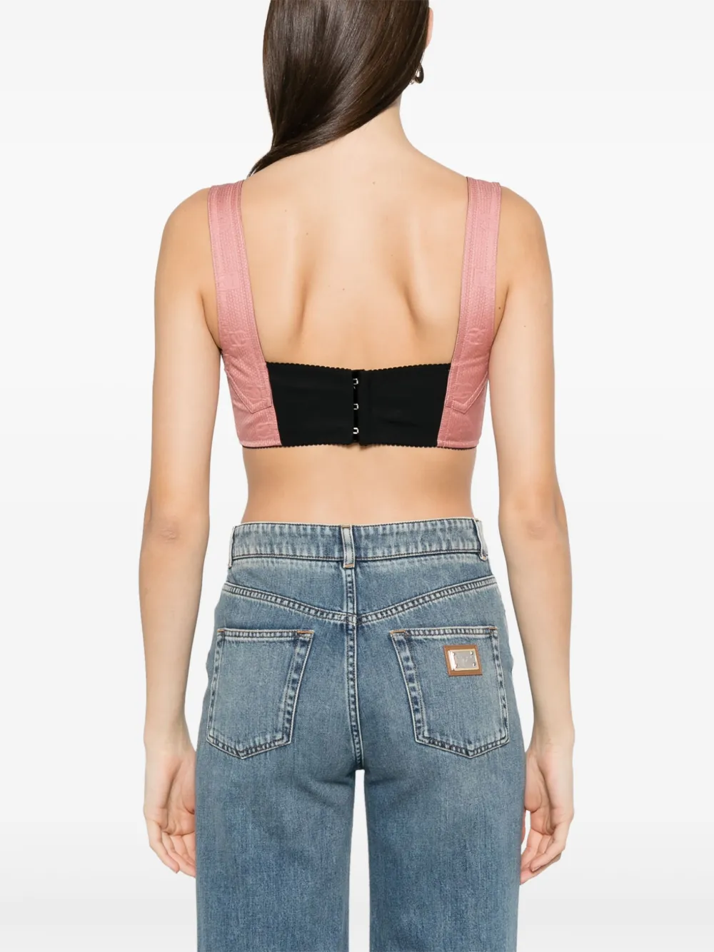 Dolce & Gabbana Cropped top met jacquard Roze