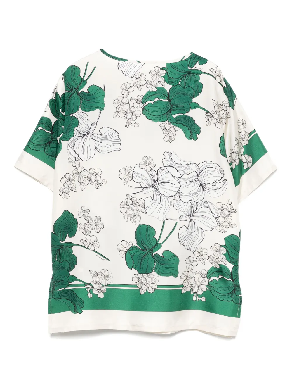 P.A.R.O.S.H. T-shirt met bloemenprint - Beige