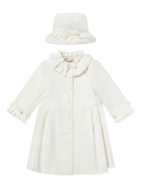 Sarah Louise ruffle-trim coat and hat set