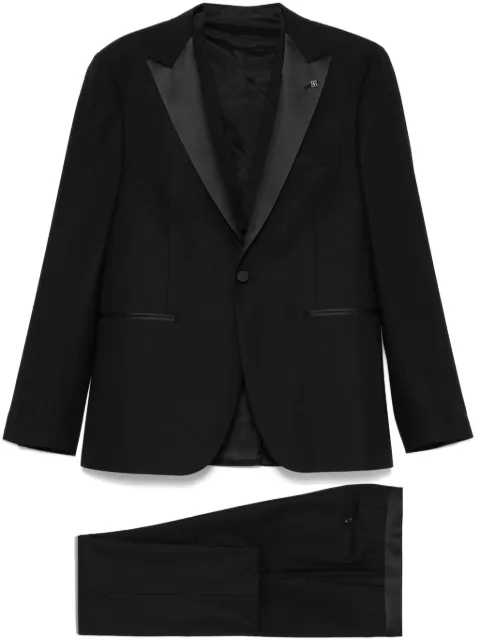 Tagliatore satin-trim suit