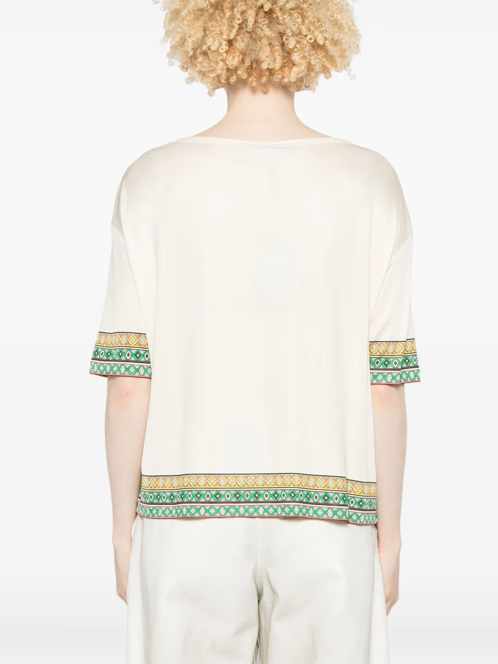 ETRO T-shirt met paisley-print Beige