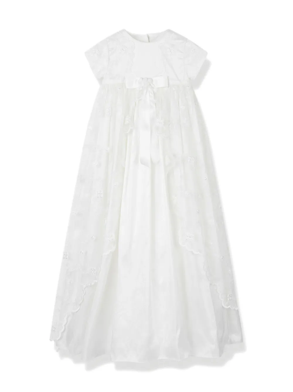 Sarah Louise lace-detailed christening dress and bonnet set - Beige