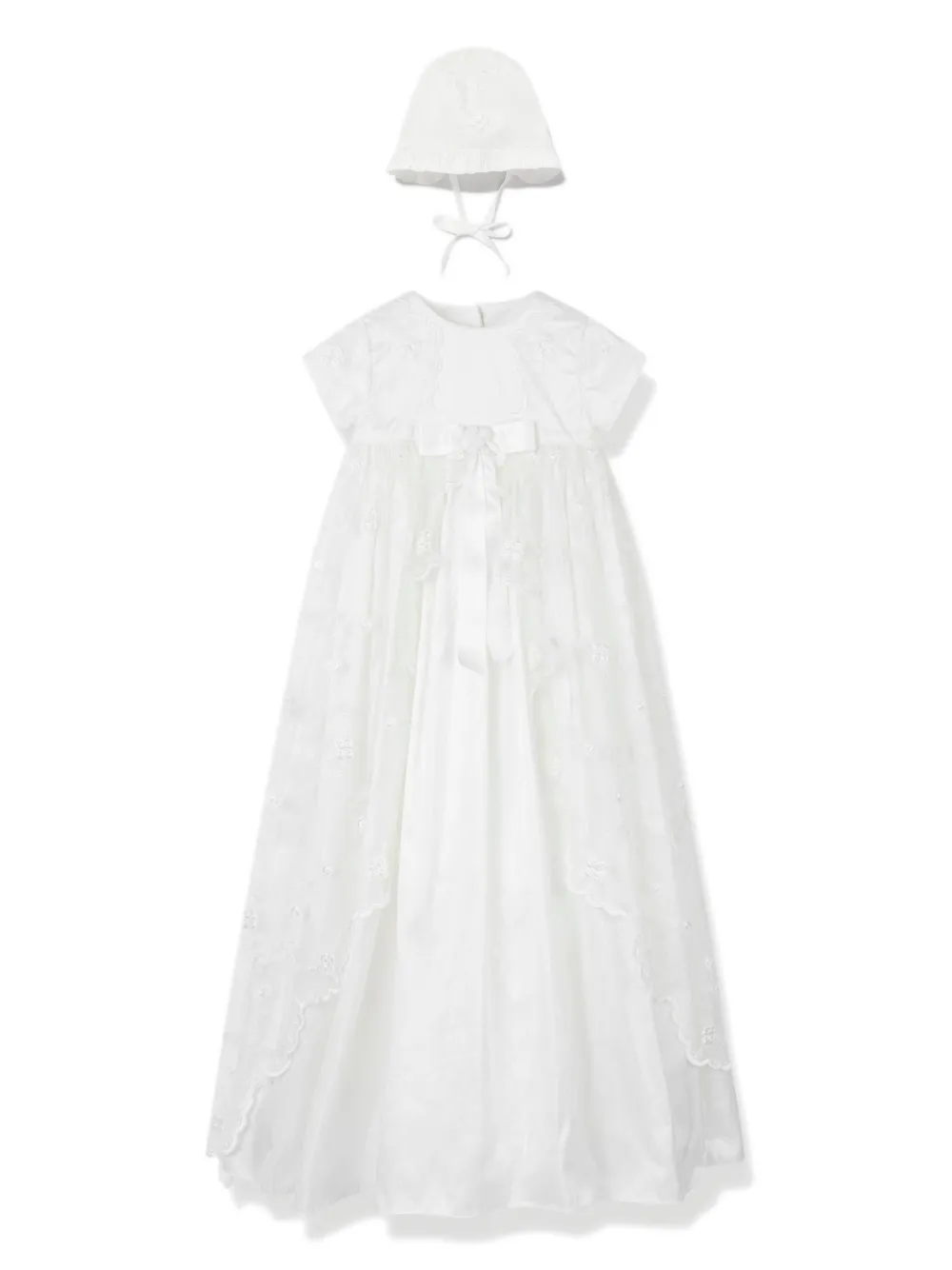 Sarah Louise レースディテール ワンピース&ボンネットセット - ニュートラル Sarah Louise レースディテール ワンピース&ボンネットセット - ニュートラル