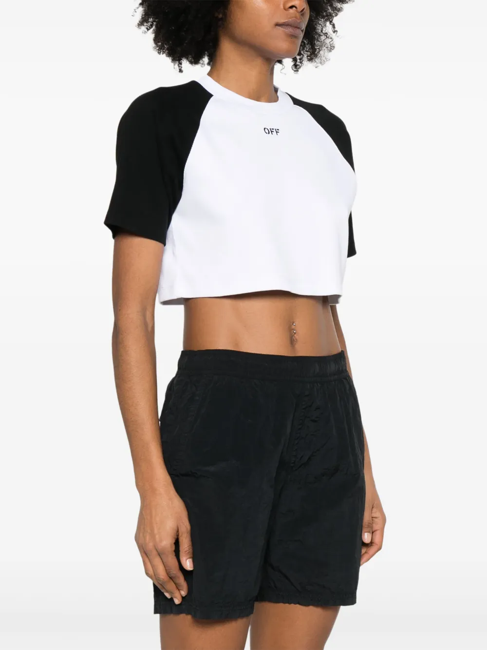Off-White Cropped T-shirt Wit