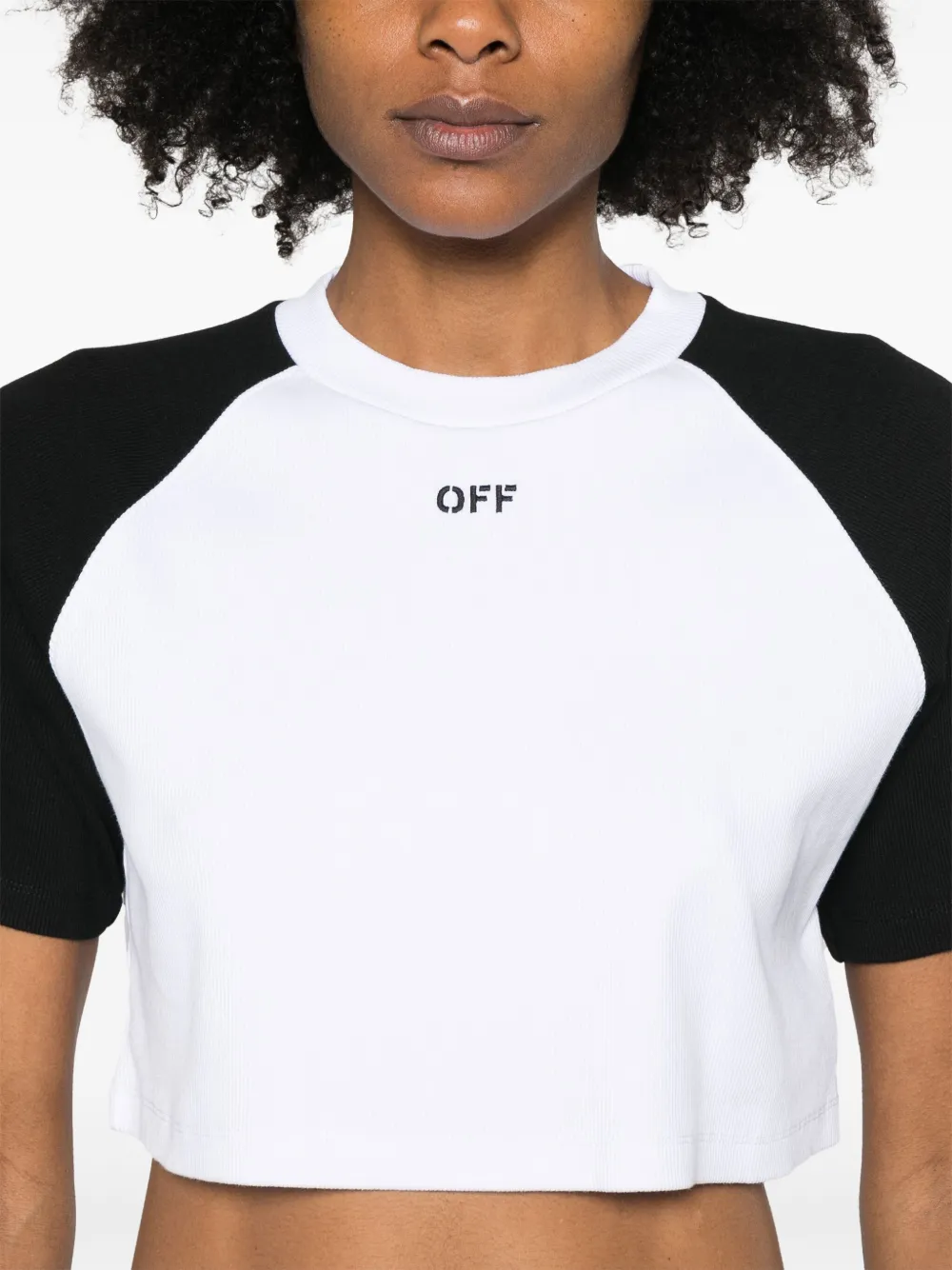 Off-White Cropped T-shirt Wit