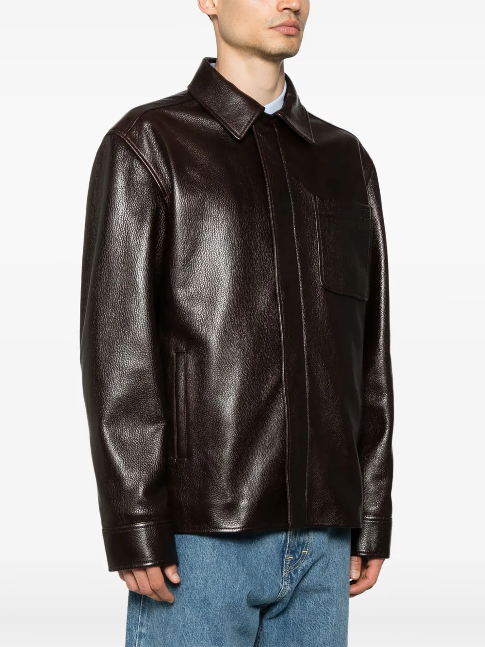 LOEWE Leren shirtjack Rood