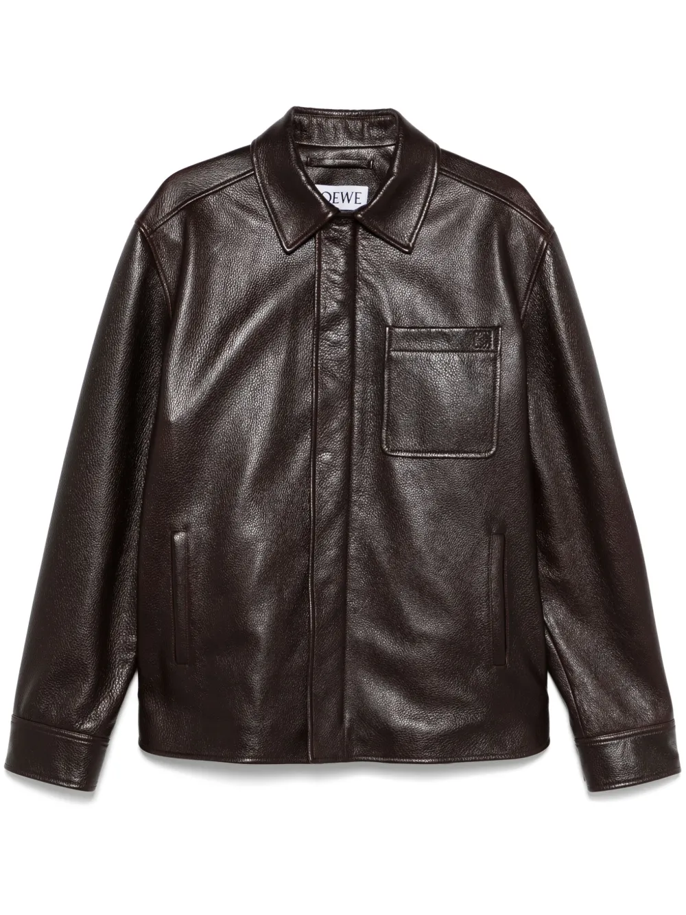 LOEWE Leren shirtjack Rood