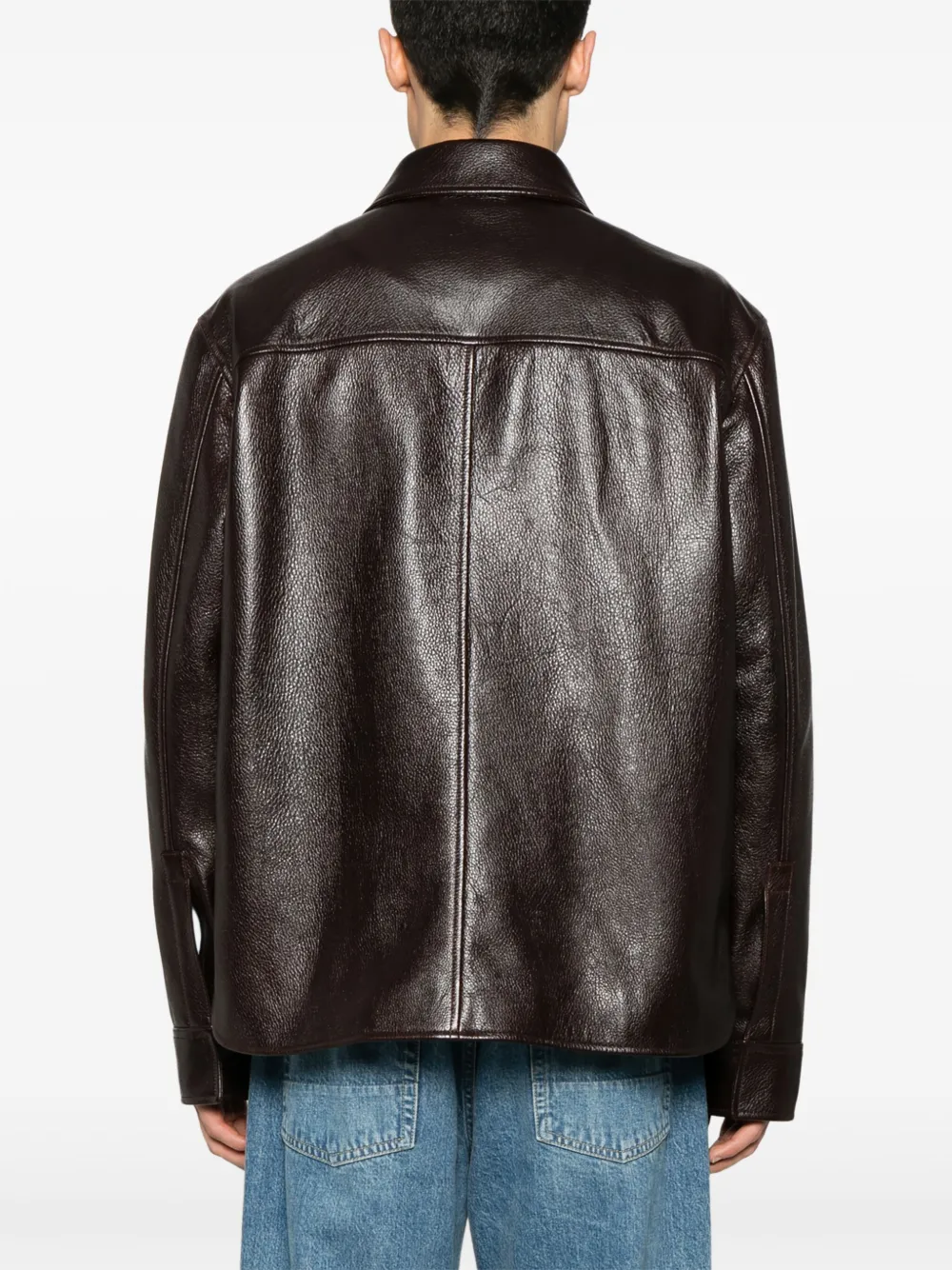 LOEWE Leren shirtjack Rood