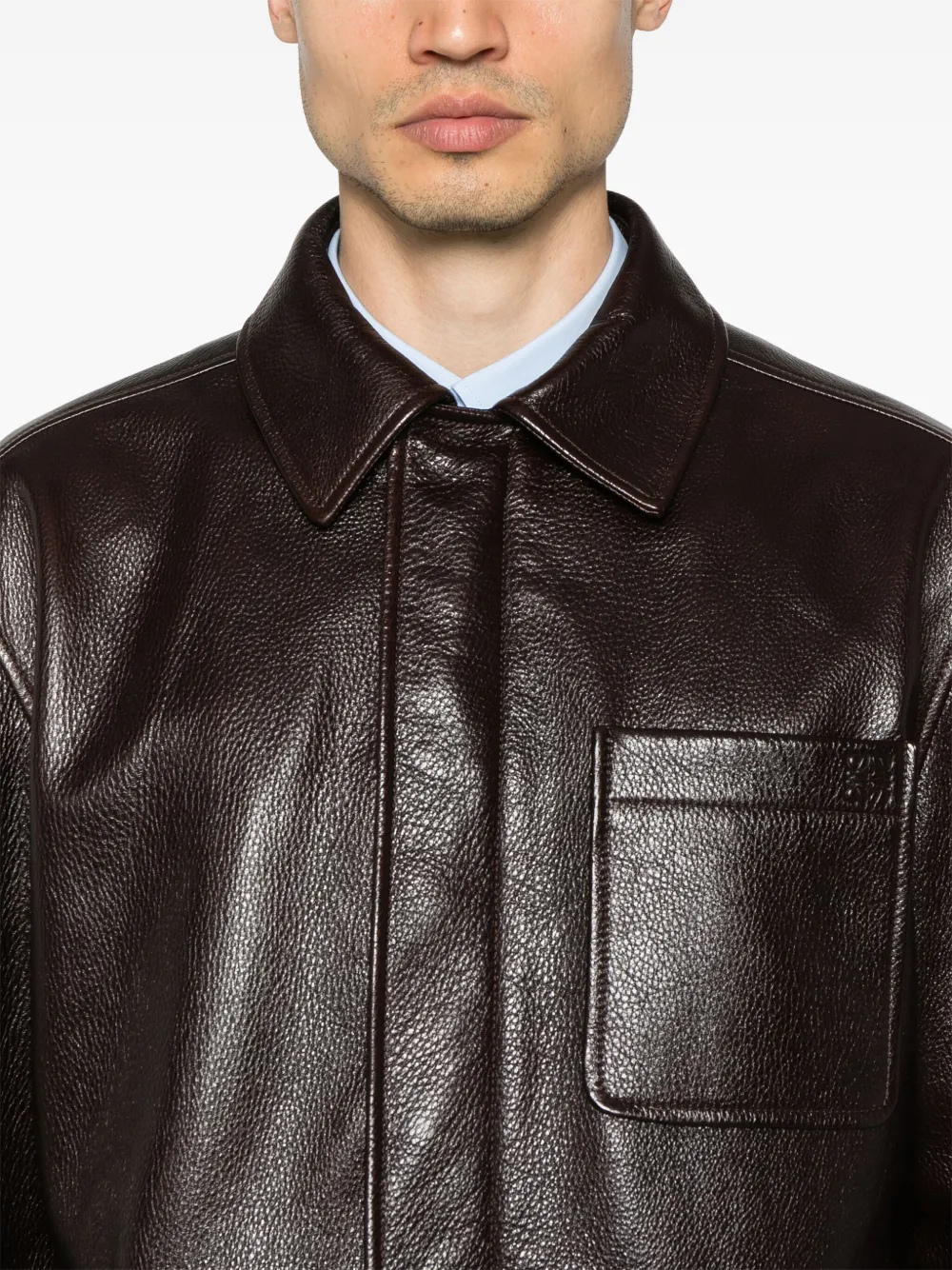 LOEWE Leren shirtjack Rood