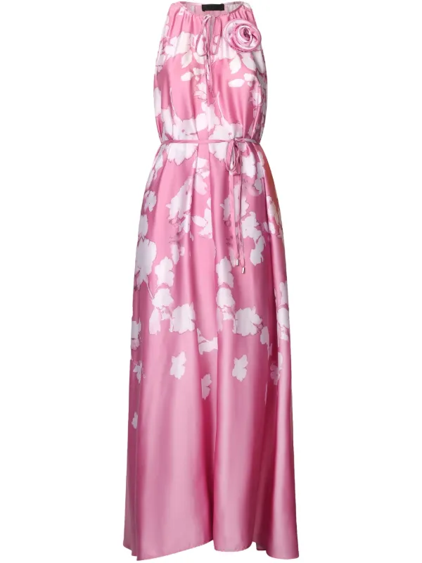 strapless open back dress Dusky Pink High Cowl Neck Satin Midi Dress | Liimaa