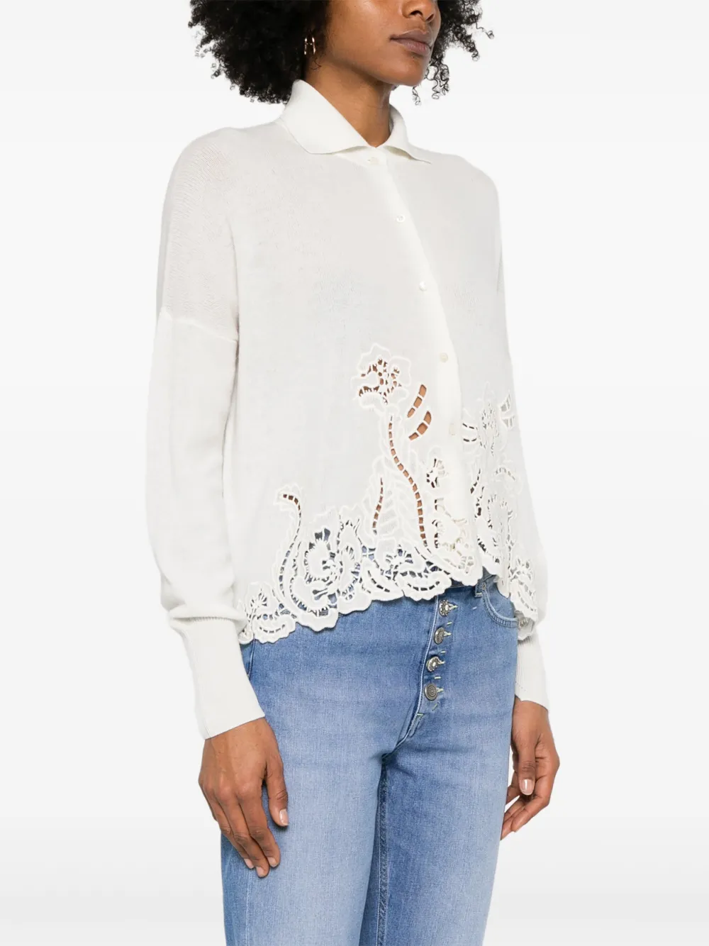 Ermanno Scervino Vest met kant Wit
