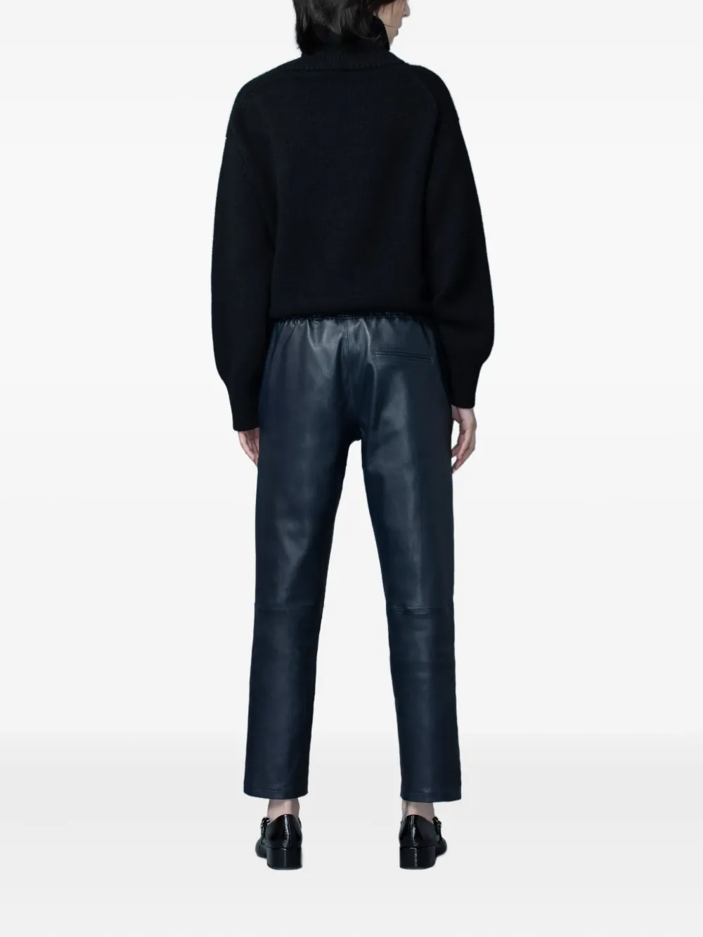 Inès & Maréchal Jardin Leather Trousers In Blue