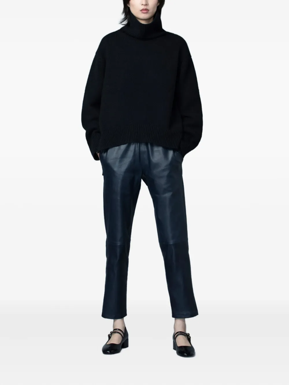 Inès & Maréchal Jardin leather trousers - Blauw