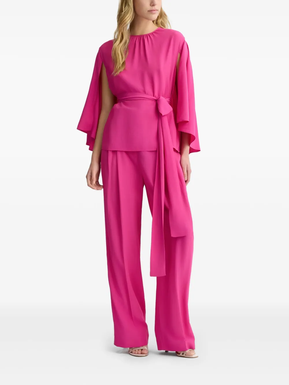 LIU JO Crêpe de chine blouse met ceintuur - Roze