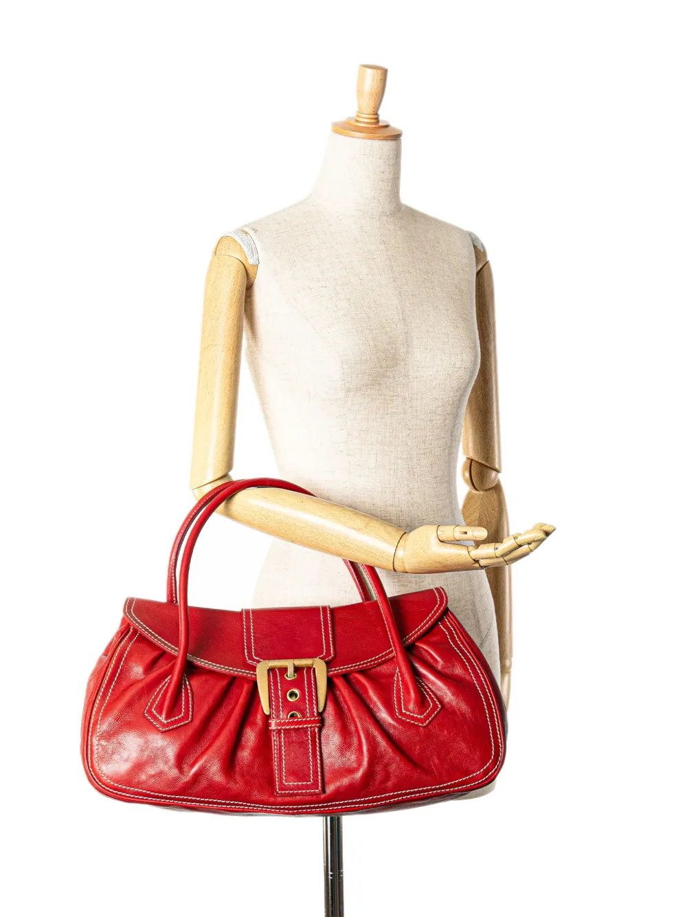 Céline Pre-Owned 1900s leren handtas met gesp - Rood